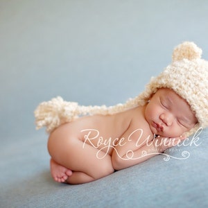 Baby Girl Crochet Hat, Crochet Bear Hat, Photography Prop Hat, Mom Gift Postpartum, Baby Girl Bonnet, Bear Ears Hat, Newborn Fluffy Hat image 3