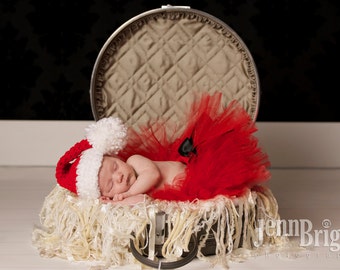 Baby Santa Claus Hat, Christmas Photoshoot, Kids Costume, Holiday Outfit Newborn, Xmas Photo Prop, Toddler Long Tail Hat, Crochet Infant Hat