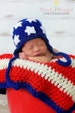 American Flag Baby Hat, USA Flag Baby Boy Costume, Newborn Photography Prop, Patriotic Baby Bonnet, Thanksgiving Costume, Hospital Baby Hat 