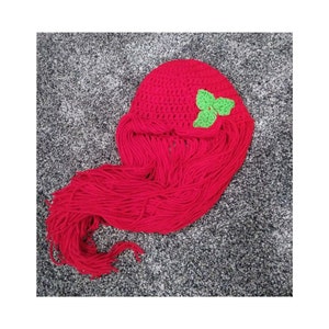Little Mermaid Wig Hat, Poi**n Ivy Baby Wig Hat, Newborn Girl Halloween Costume, Princess Photoshoot, Supervillain Kids Costume,Red Hair Wig