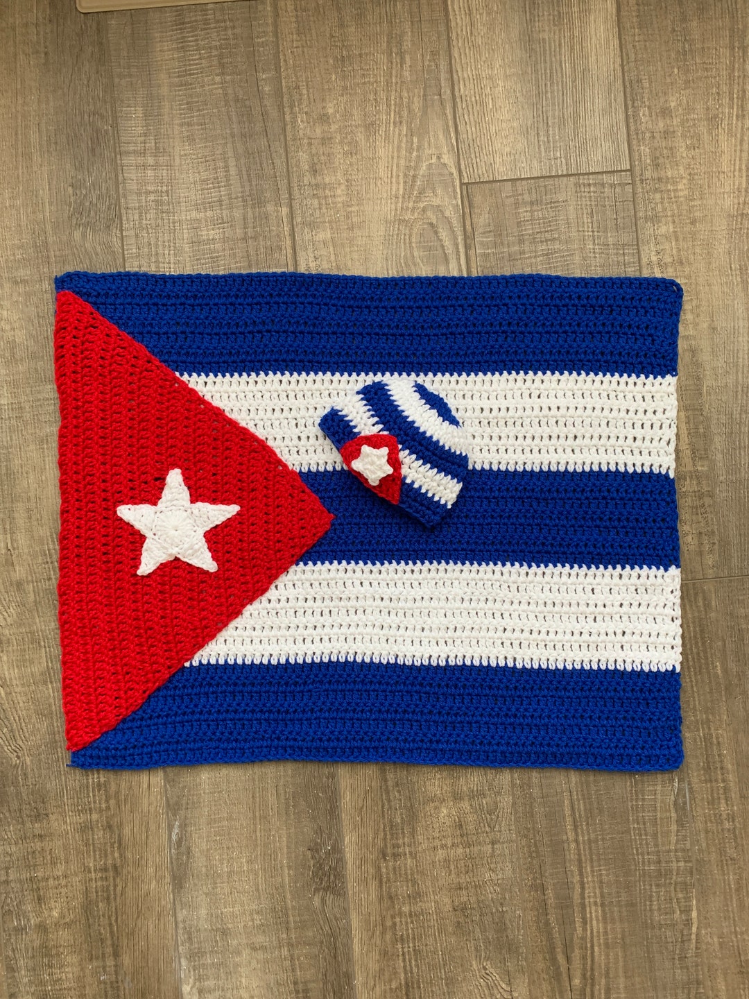 Cuban Baby Crochet Set Cuban Flag Blanket and Hat Cuba Etsy