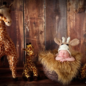 Giraffe Baby Boy Hat, Newborn Photoshoot Outfit, Infat Halloween Costume, Kids And Baby Fall, Animal Beanie Hat, Safari Hat, Photo Prop image 2