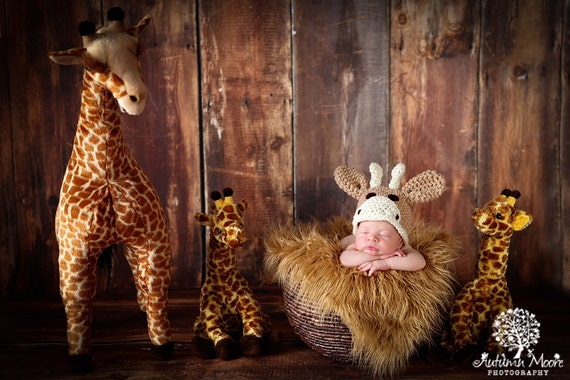 Cappello da giraffa per neonato, vestito per servizio fotografico neonato,  costume di Halloween Infat, autunno per bambini e neonati, cappello a  cuffia con animali, cappello da safari, accessorio per foto 