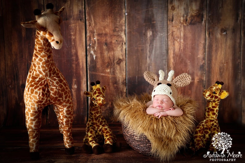 Giraffe Baby Boy Hat, Newborn Photoshoot Outfit, Infat Halloween Costume, Kids And Baby Fall, Animal Beanie Hat, Safari Hat, Photo Prop image 2