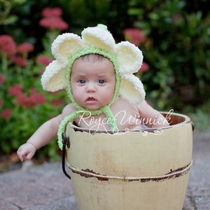 Daisy Bonnet, Flower Baby Girl Hat, Flower Petal Bonnet Hat, Mom Gift Postpartum, Photography Outfit, Baby Sun Hat, Summer Photoshoot