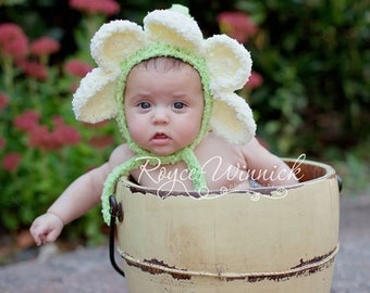 Daisy Bonnet, Flower Baby Girl Hat, Flower Petal Bonnet Hat, Mom Gift Postpartum, Photography Outfit, Baby Sun Hat, Summer Photoshoot