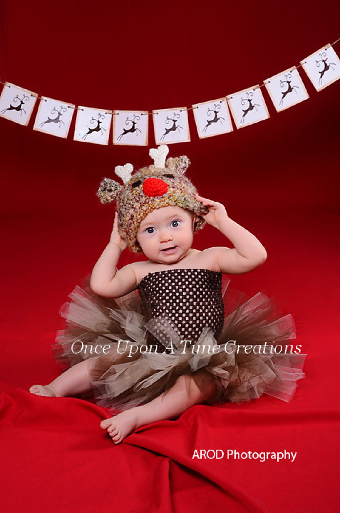 Reindeer Hat Baby Boy or Baby Girl Photography Prop Sizes Etsy
