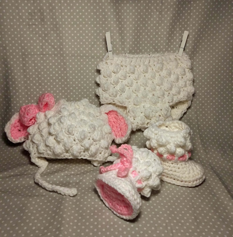 Baby Lamb Costume Crochet Set of 3 Crochet Lamb Hat Etsy