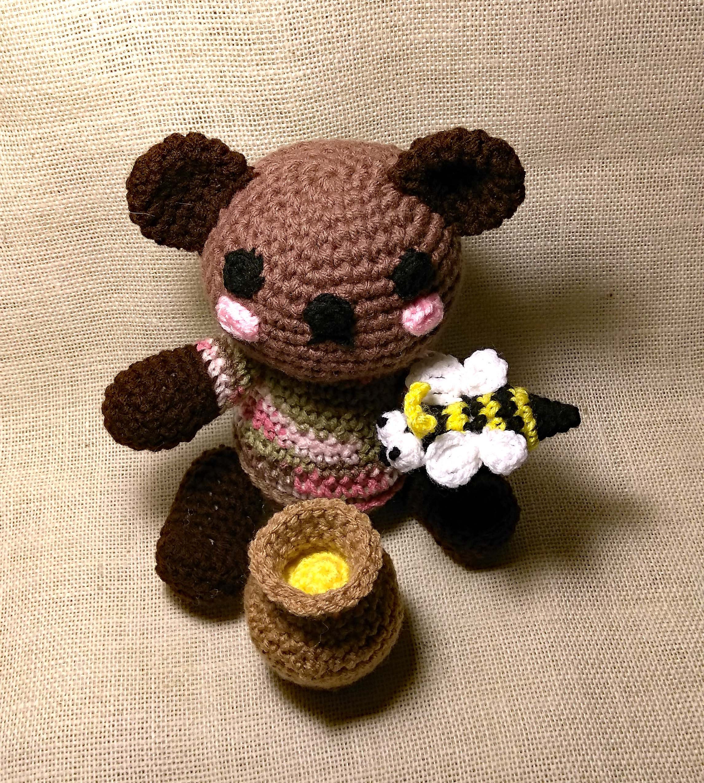 Teddy Bear Bee and Honeyjar Crochet Amigurumi Stuffed Toy Baby Etsy