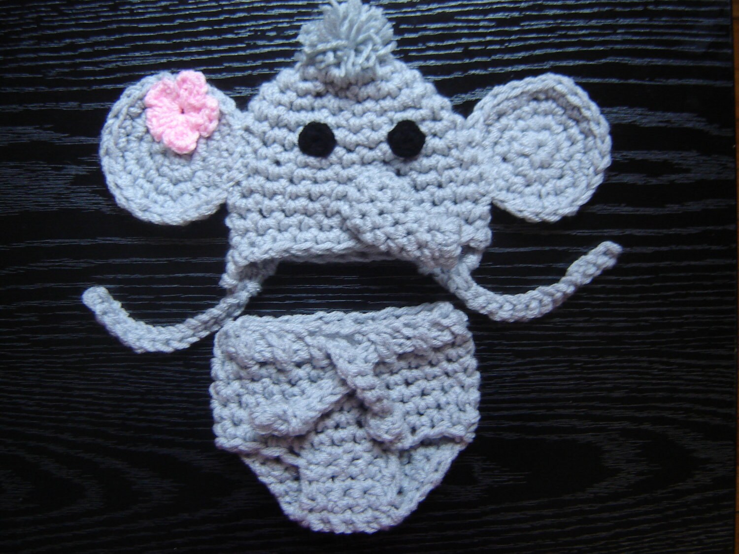 Elephant Set Hat and Diaper Cover Crochet Photography Prop Etsy