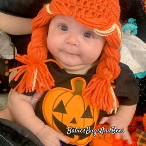 Red Hair Wig Hat, Baby Halloween Costume Girl, Princess Wig, Red Braids Baby Wig Hat, Newborn Photo Prop, Yarn Wigs For Kids, Infant Hat