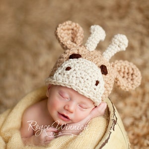 Giraffe Baby Boy Hat, Newborn Photoshoot Outfit, Infat Halloween Costume, Kids And Baby Fall, Animal Beanie Hat, Safari Hat, Photo Prop image 1