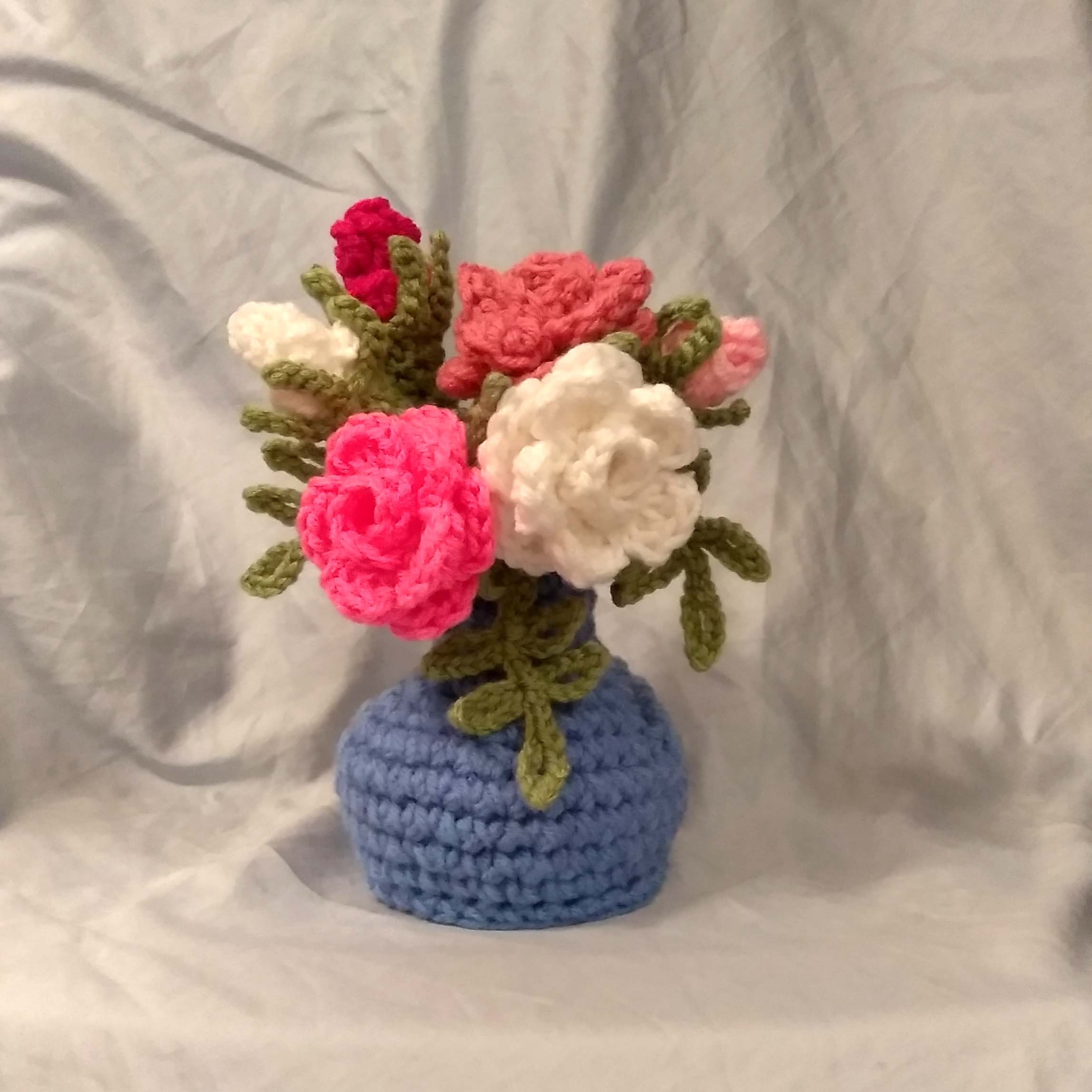 Crochet flower vase with flowers handmade amigurumi flowers Etsy