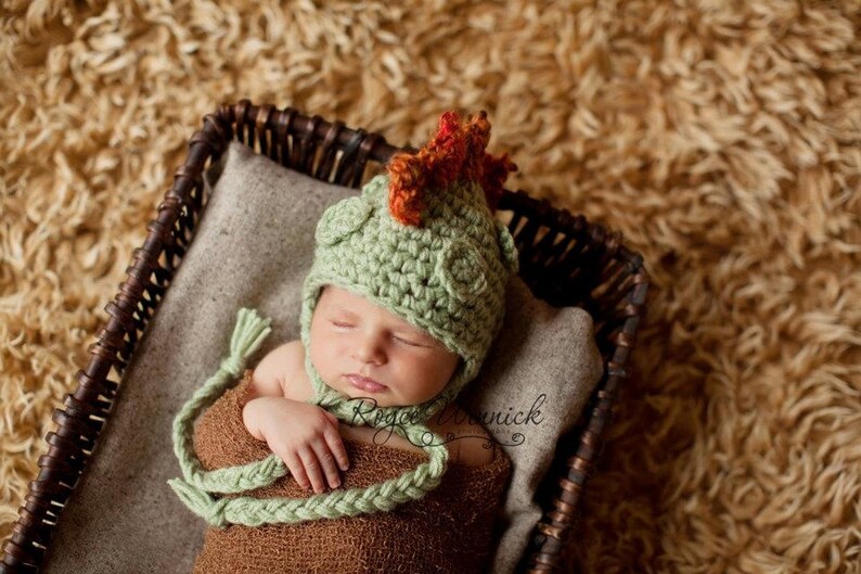 Baby Boy Hat Dinosaur Earflap Crochet Photography Prop Sizes Etsy