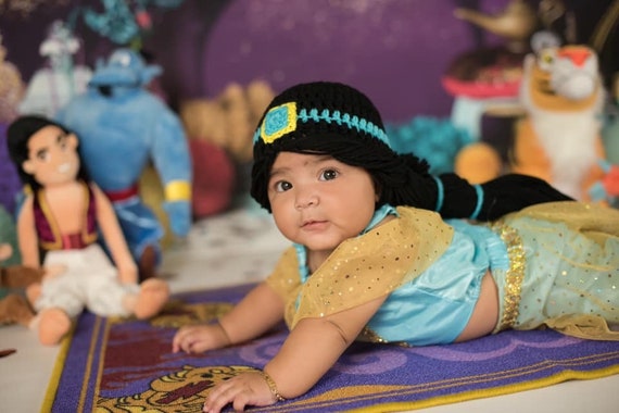 Baby Princess Jazmina Wig Black Hair Crochet Hat Princess - Etsy Baby Princess Jazmina Wig Black Hair Crochet Hat Princess - Etsy