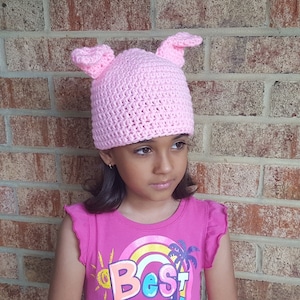 Cappello da bambino con orecchie di maiale, costume da maiale rosa, berretto per bambini, cappello all&#39;uncinetto piggy, servizio fotografico, cappello da ragazza con le orecchie, cappello da bambino maialino, cappello infantile, regalo