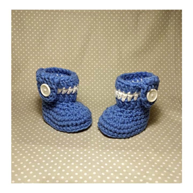 Blue Baby Boy Booties Crochet Baby Slippers Handknitted Baby Etsy
