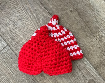 Crochet Valentines Hat For Baby, Red Preemie Hat, Newborn Valentine's Photo Props, Infant Beanie Hat, Newborn Photoshoot, Toddler Beanie Hat