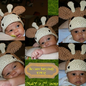 Giraffe Baby Boy Hat, Newborn Photoshoot Outfit, Infat Halloween Costume, Kids And Baby Fall, Animal Beanie Hat, Safari Hat, Photo Prop image 5