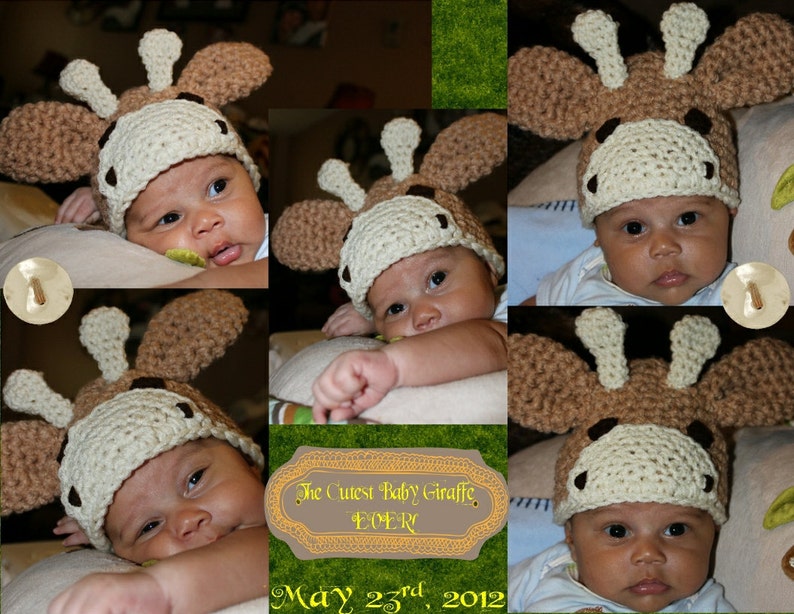 Giraffe Baby Boy Hat, Newborn Photoshoot Outfit, Infat Halloween Costume, Kids And Baby Fall, Animal Beanie Hat, Safari Hat, Photo Prop image 5