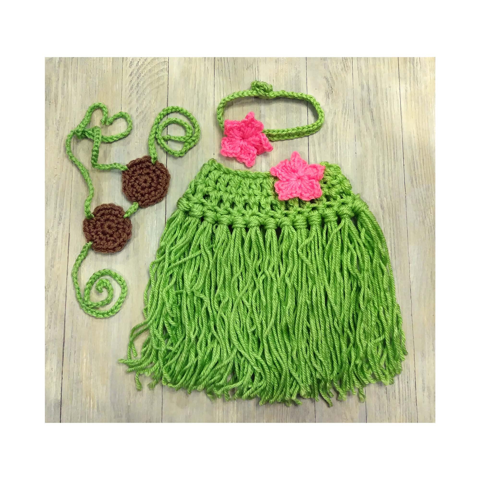 Kawaii Sweet Hula Newborn Girls Coconut Bra Grass Skirt Knitted Photography  Costume Baby Sets