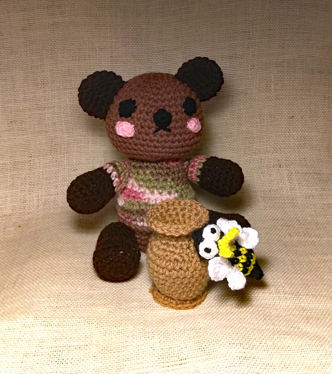 Crochet Bear Bee Toy Amigurumi Plush Bear Crochet Animal - Etsy