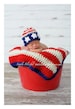 American Flag Baby Blanket, Patriotic Costume, US Flag Baby Beanie, Newborn Photo Prop, USA Baby Hat, Thanksgiving Costume, American Swaddle 