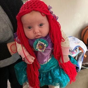 Peluca Roja Ondulada De Sirena Para Niña – Perfecta Para Halloween Y Cosplay, Con Diadema