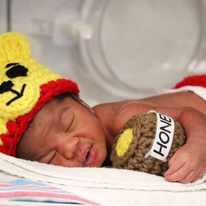 Winnie The Pooh Baby Costume, Kids And Baby Halloween Costume, Newborn Photography Outfit, Pooh Bear Infant Halloween Outfit,Boots,Honey Jar image 2