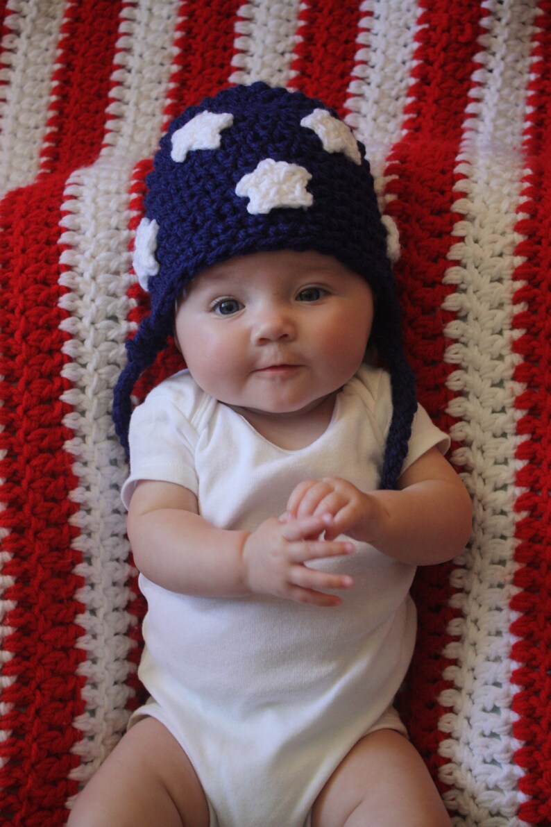 American Hat And Blanket Set, American Flag Baby Blanket, 4th Of July Outfit, Patriotic Newborn Costume, USA Beanie, USA Flag Photo Props image 3