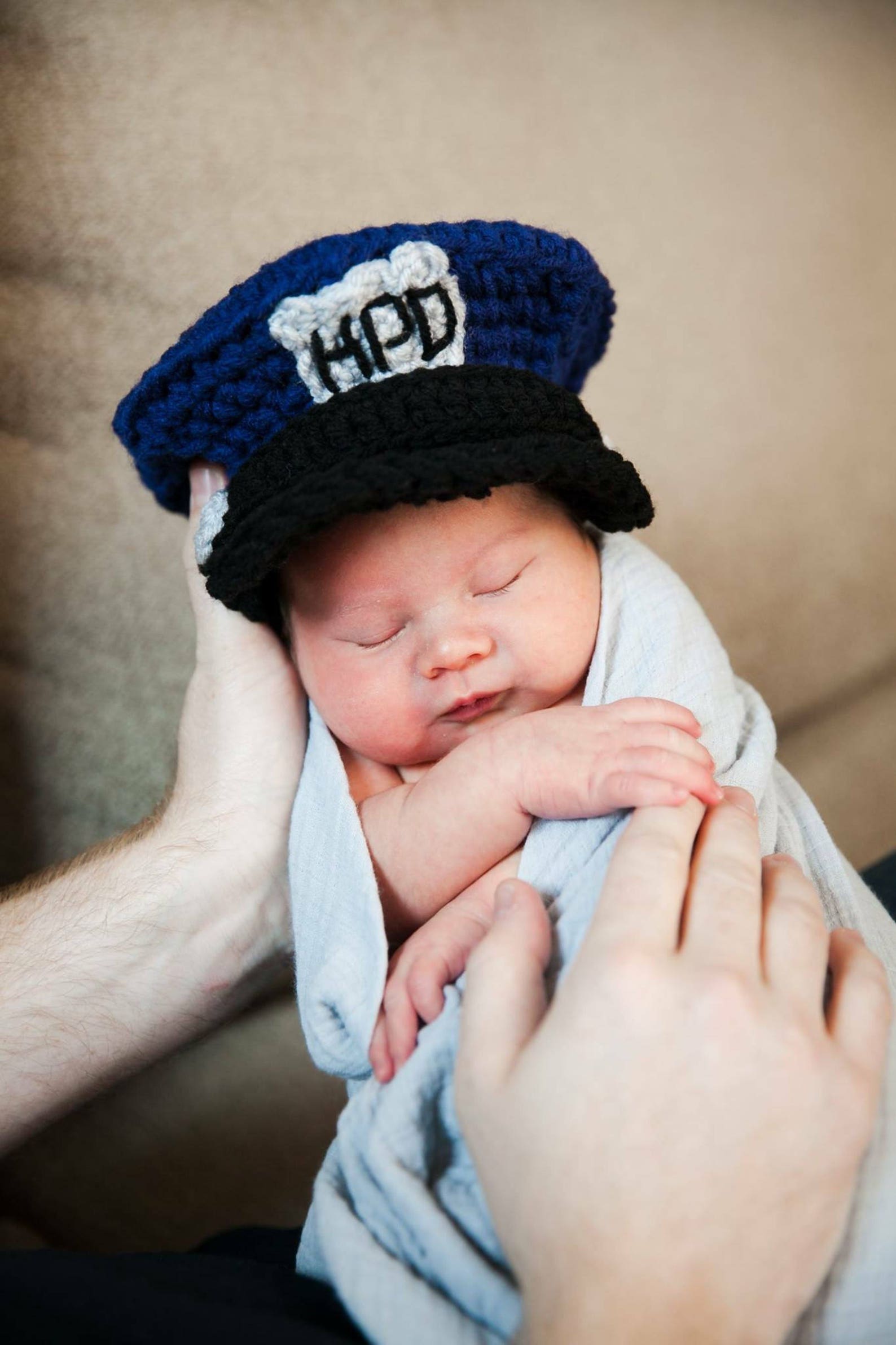 Police Officer Set Crochet Baby Boy Hat Diaper cover | Etsy