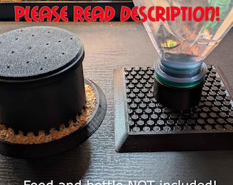 Water & Food Feeder for Insects – Gravity Fed, Hydration for Dubia Roaches, Crickets, Mealworms, More