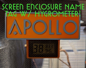 Etiqueta personalizada para mosquitera con higrómetro – Decoración para hábitats de camaleones