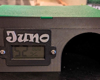 Refugio húmedo personalizado para reptiles con termómetro e higrómetro: ideal para lagartos, geckos, geckos leopardo y serpientes.