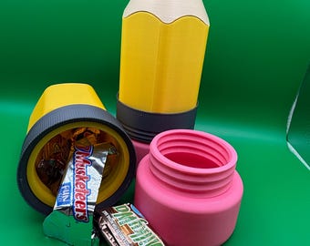 Pencil Stash Jar – Hidden Storage Pencil Holder | Teacher Gift | Desk Organizer | Classroom Reward Box