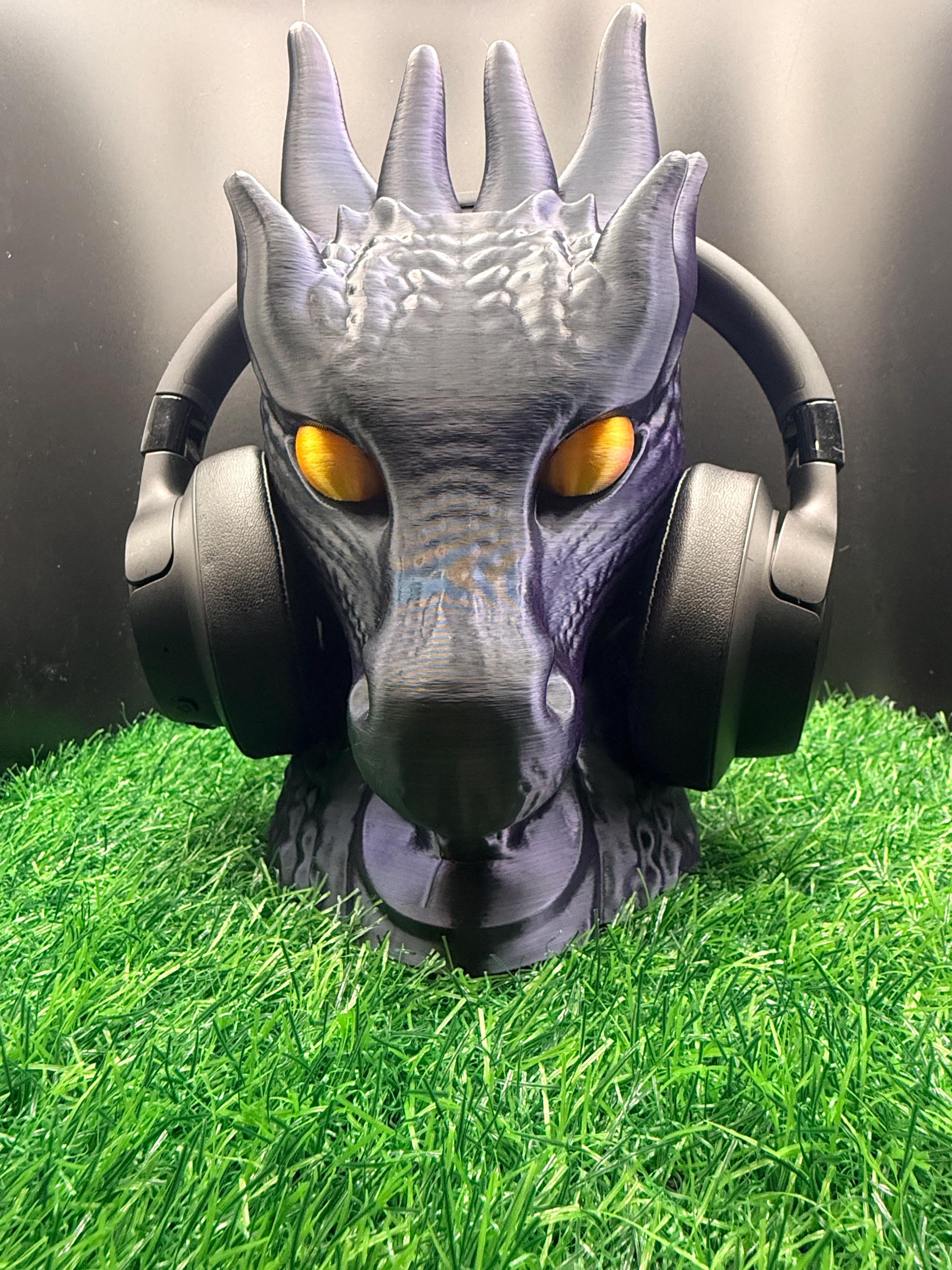 Dragon Head Headphone Stand – Fantasy Gamer Desk Decor – 3D Printed ...