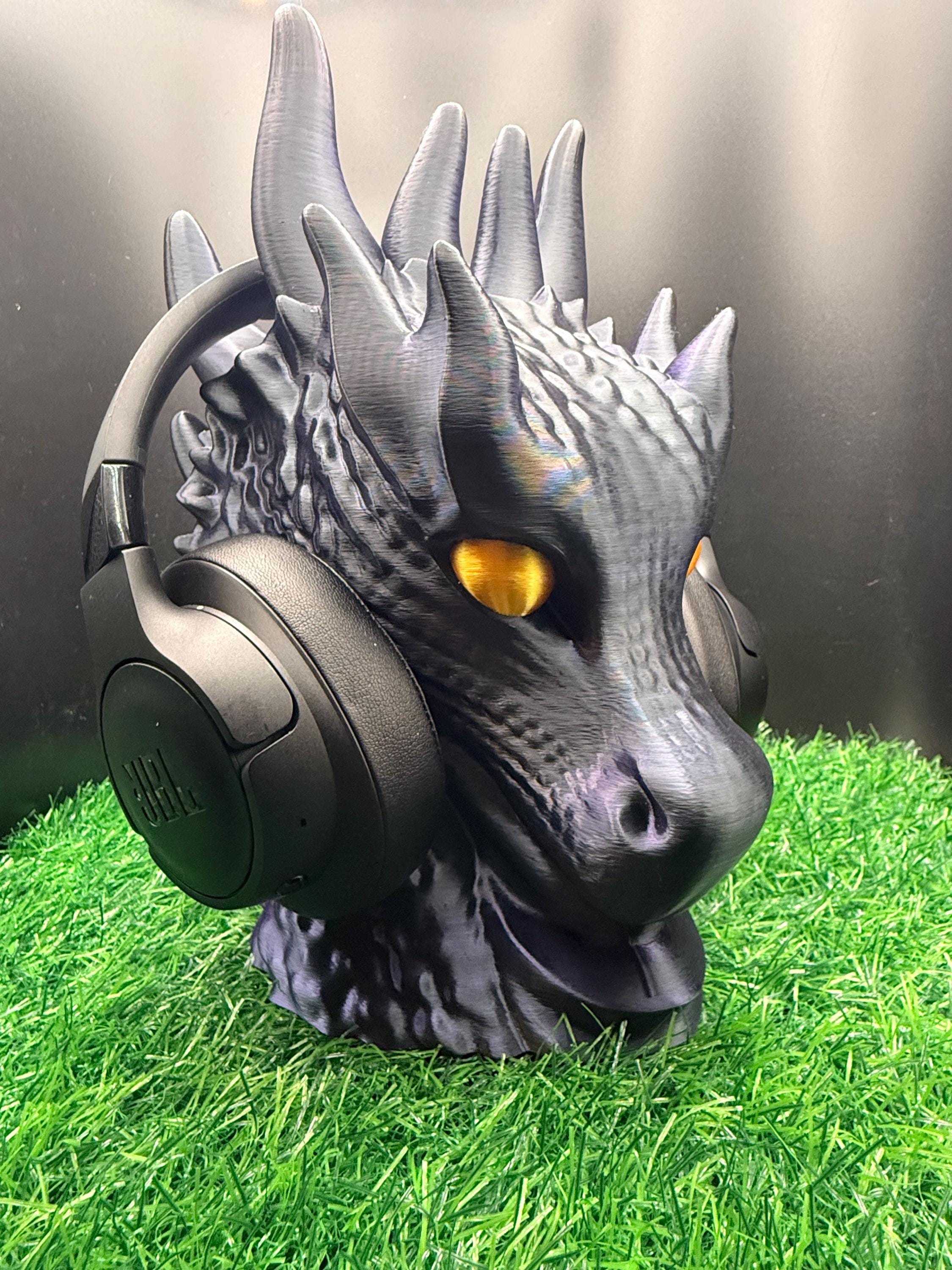 Dragon Head Headphone Stand – Fantasy Gamer Desk Decor – 3D Printed ...