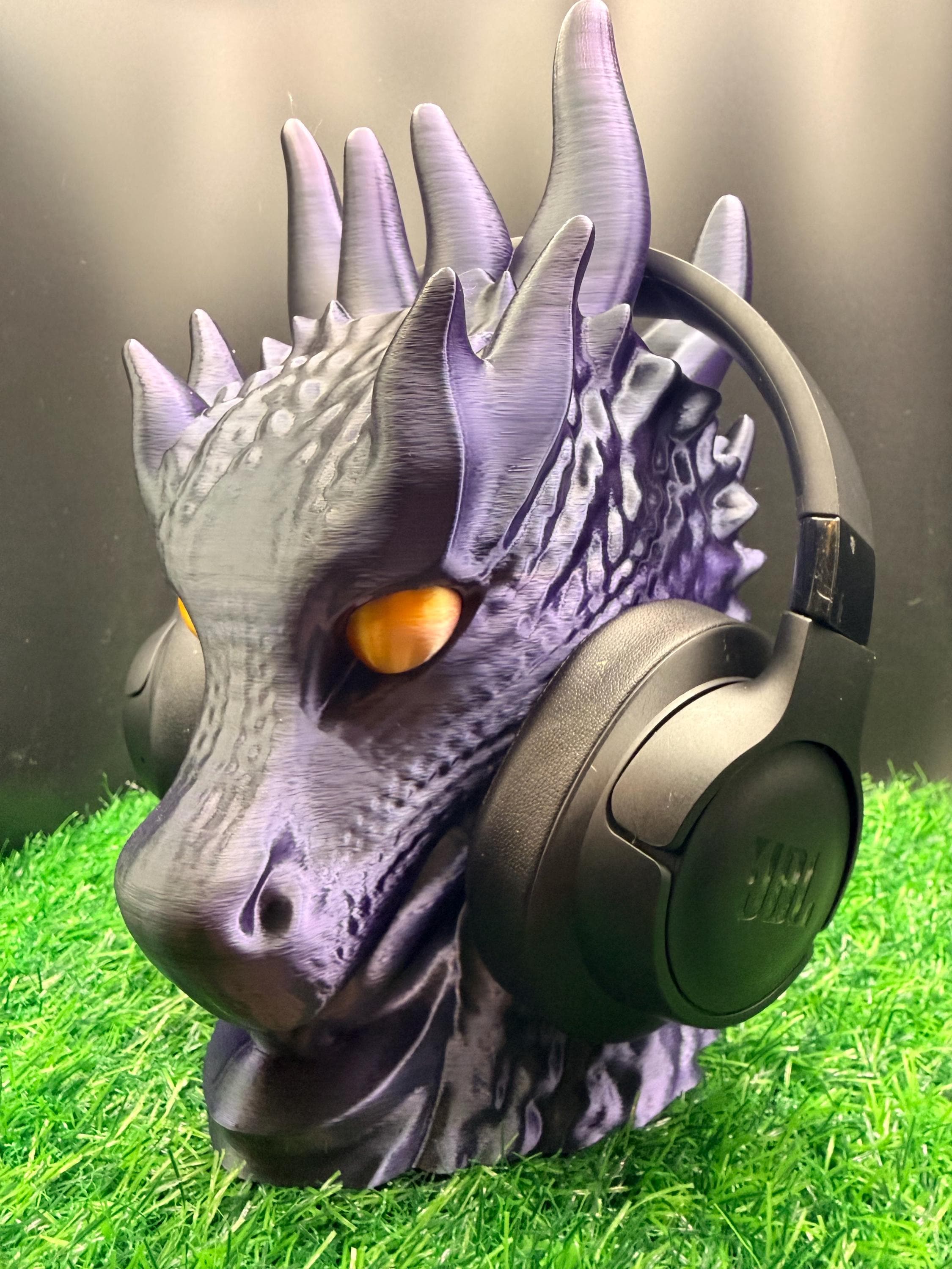 Dragon Head Headphone Stand – Fantasy Gamer Desk Decor – 3D Printed ...