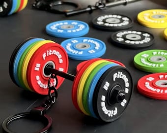 Letter Box Gift - Barbell Keyring Gym Present - Gym & Fitness
