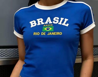 Camiseta Brasil- Bordada