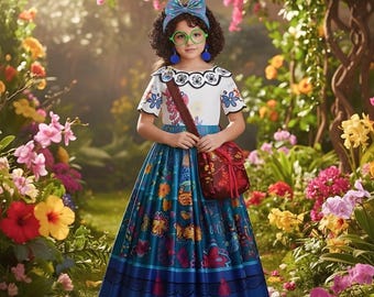 kids Encanto Inspired Mirabel Dress,  Birthday Party Dress Up , Mirabel Costume With Accessories