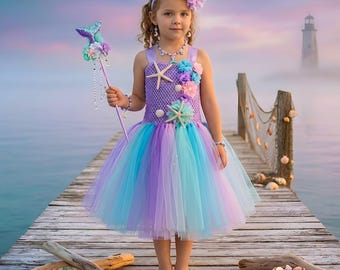Girls Mermaid Princess Tutu Dress – Toddler Mermaid Birthday Costume