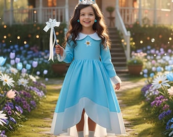 Rosalina Cosplay Costume for Girls – Kids Super Mario Inspired Princess Dress for Halloween & Birthday