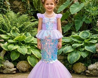 Kids Mermaid Ariel Dress – Ariel-Inspired Little Mermaid Princess Costume for Girls