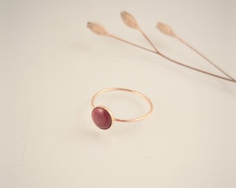 Crimson Red Enamel Ring  gift for girlfriend
