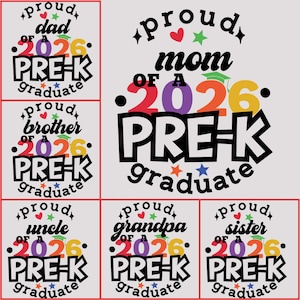 Custom Proud Pre-K 2025 Graduation DTF Transfer,Family Pre-K Ready To Press,Preschool Graduate Dtf,Personalized Graduation Dtf Gang Sheet