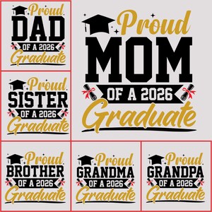Custom Proud Graduate 2026 DTF Transfer: Personalized Graduation Heat Press
