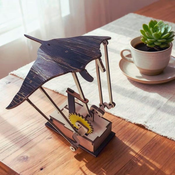 Wooden Mechanical Ocean Animal Ornament