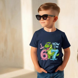 I Was 6 Now I’m 7 Birthday Tshirt, Birthday T-shirt,Birthday Tee ,Six Seven Tshirt,Seven Year Old Milestone Celebration Shirt,Gift for kids,