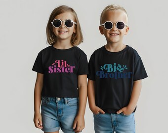 Big Brother Lil Sister Shirt, Lil Sister Toddler T Shirt, Big Brother Shirt, Lil Sister Baby Bodysuit, Lil Sis Tee, Big Brother Tee